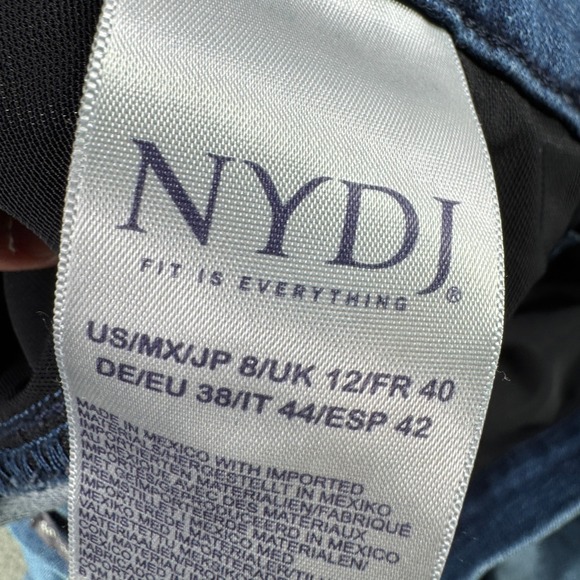 NYDJ Barbara Bootcut Jeans Women 8 Blue Lift Tuck Denim Stretch‎ Whiskered - Picture 10 of 12